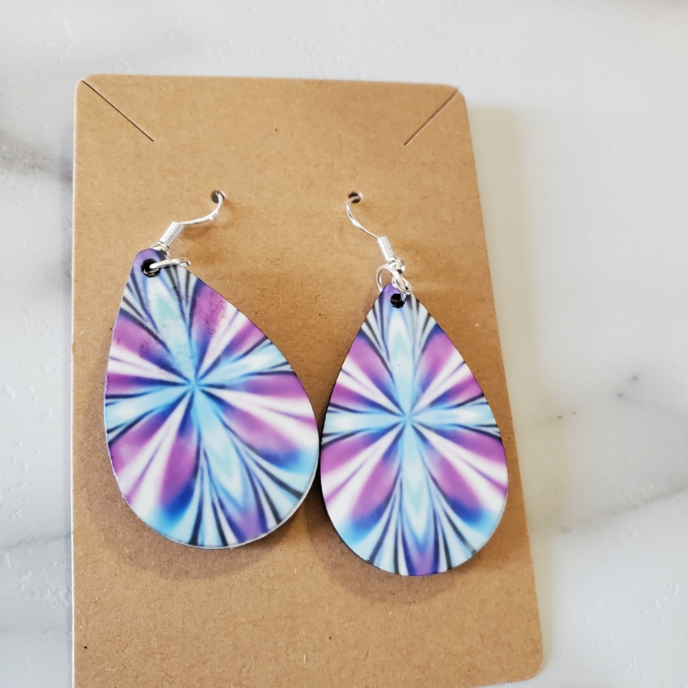 Fun Pattern Multicolor Teardrop Earrings - Picture 4 of 8